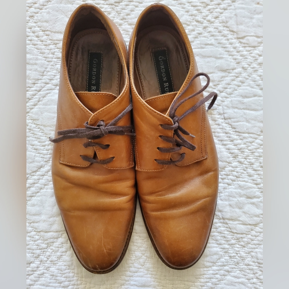 Gordon Rush Lee Camel Brown Size 9 Oxford Lace Dress Shoe